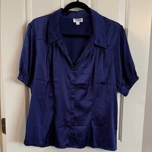 Unique Vintage Dark Blue Blouse